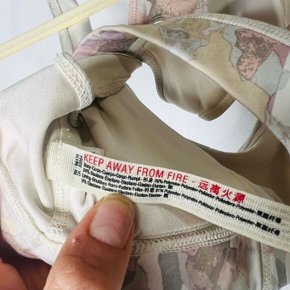 Free People Movement Sports Bra Pink Tan Gray Camouflage Small - Picture 6 of 7